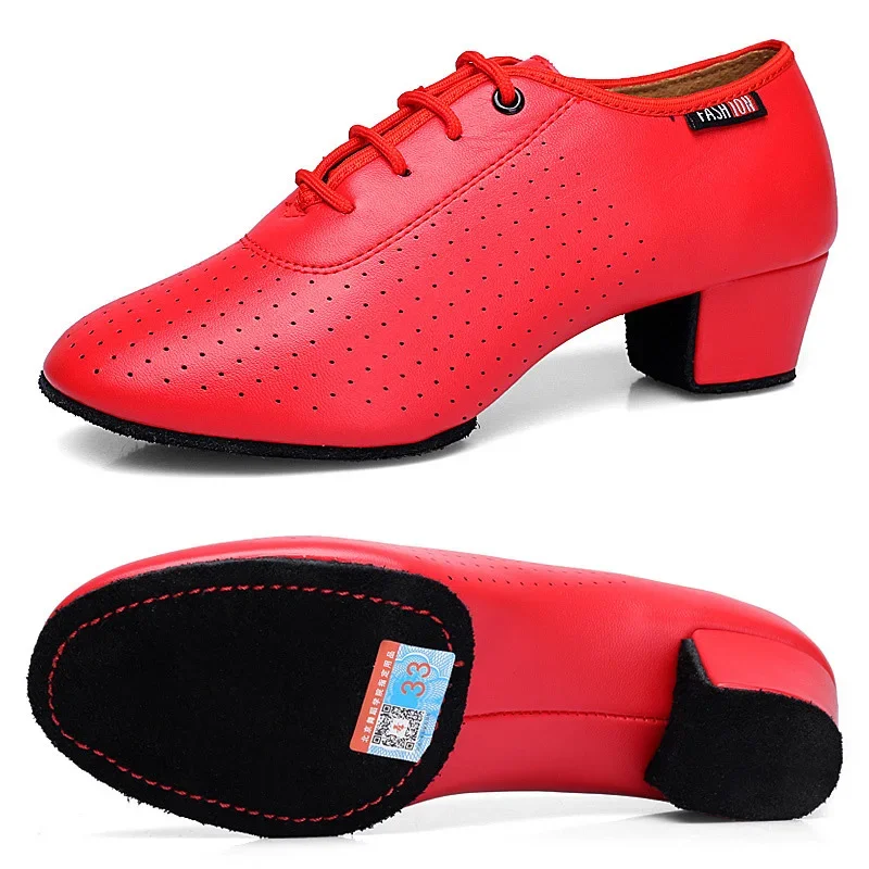 Women Latin Dance Shoes Ballroom PU Leather Ladies Girls Modern Jazz Dance Shoes Silver Black Salsa Dancing Shoes Teacher Shoe