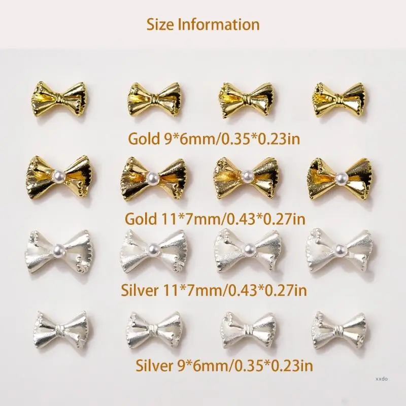 Breloques pour ongles avec nœud 50 pièces, français, décorations pour Art