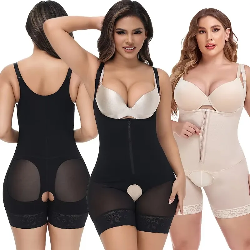 

‌Women's Faja Colombianas Shaper Hook Zipper Closure Chest Lift Full Compression Shapewear Waist Trainer Tummy Control Underwear