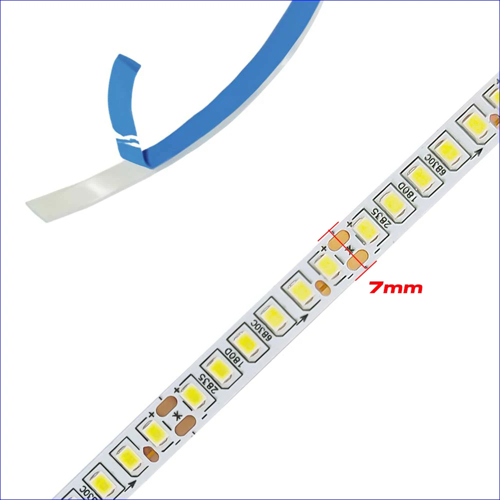 5Meters SANAN Chip 2835 Strip 7MM-6B30C 30W/M 200mA Constant Current LED Ribbon Single Color 3000K/4000k/6500K Flexible LED Belt