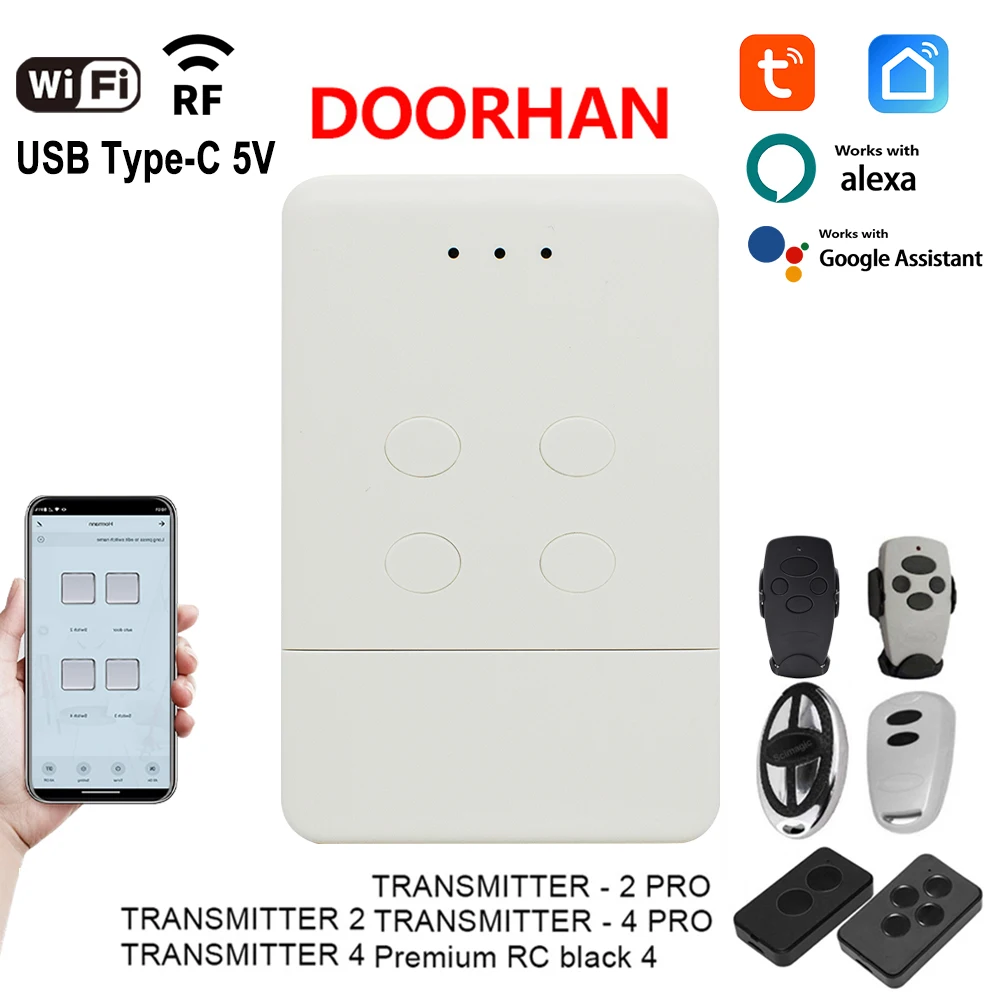 New Smart DOORHAN RF Wifi Converter Gate Remote Control Tuya App for Transmitter 433 2-pro 4pro Share function Alexa Google Home