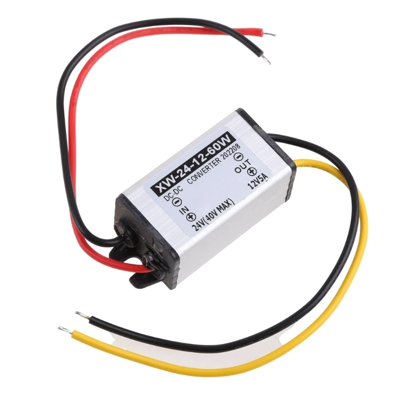 ADWE Waterproof for DC 24V Step Up to 12V 5A 60W Voltage for Buck Converter Regulator Transformer Power Supply for Car Truck