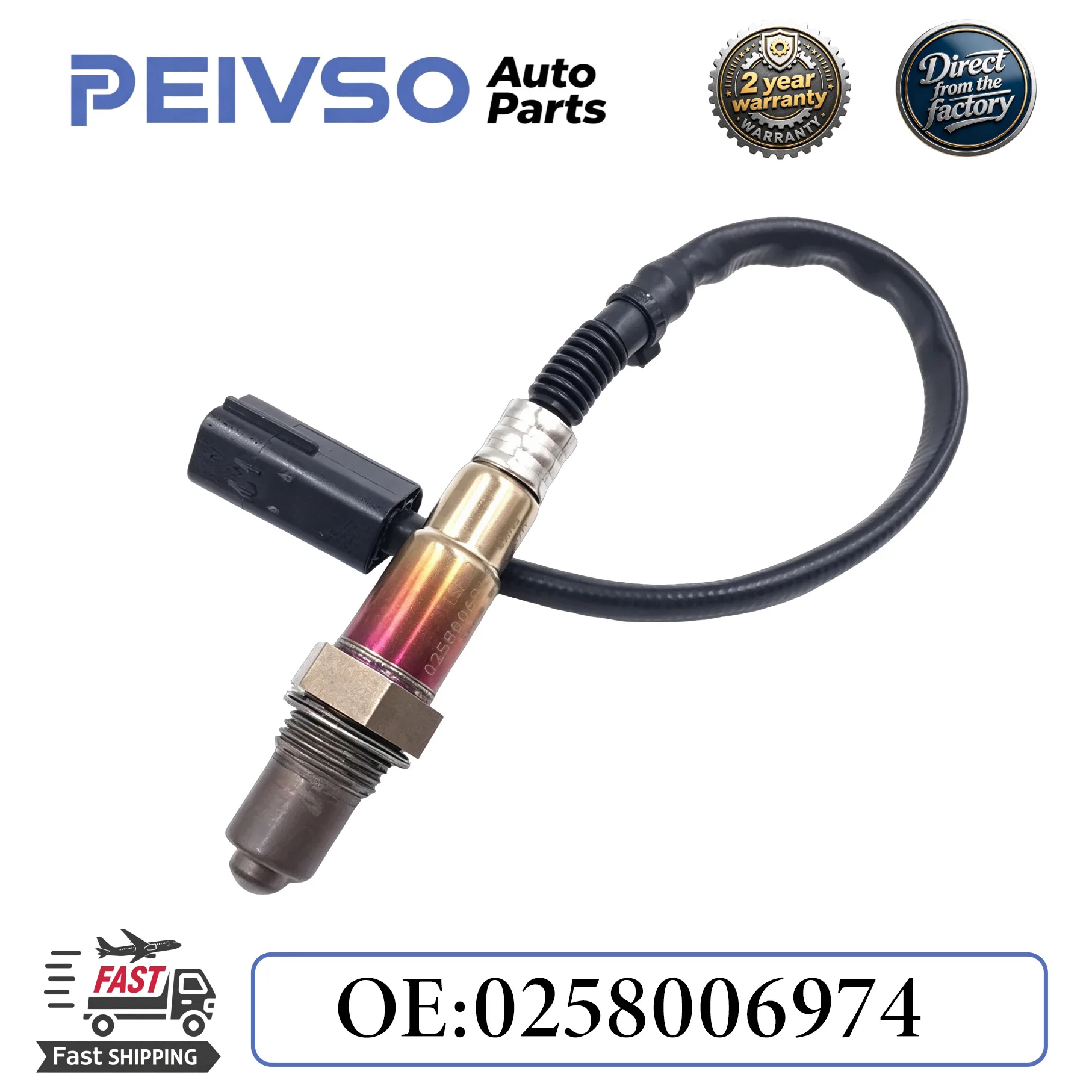 PEIVSO New High Quality Air Fuel Ratio Oxygen O2 Sensor 0258006974 for Great Wall Haval M4 and 2017-2025 Benelli TRK 502X