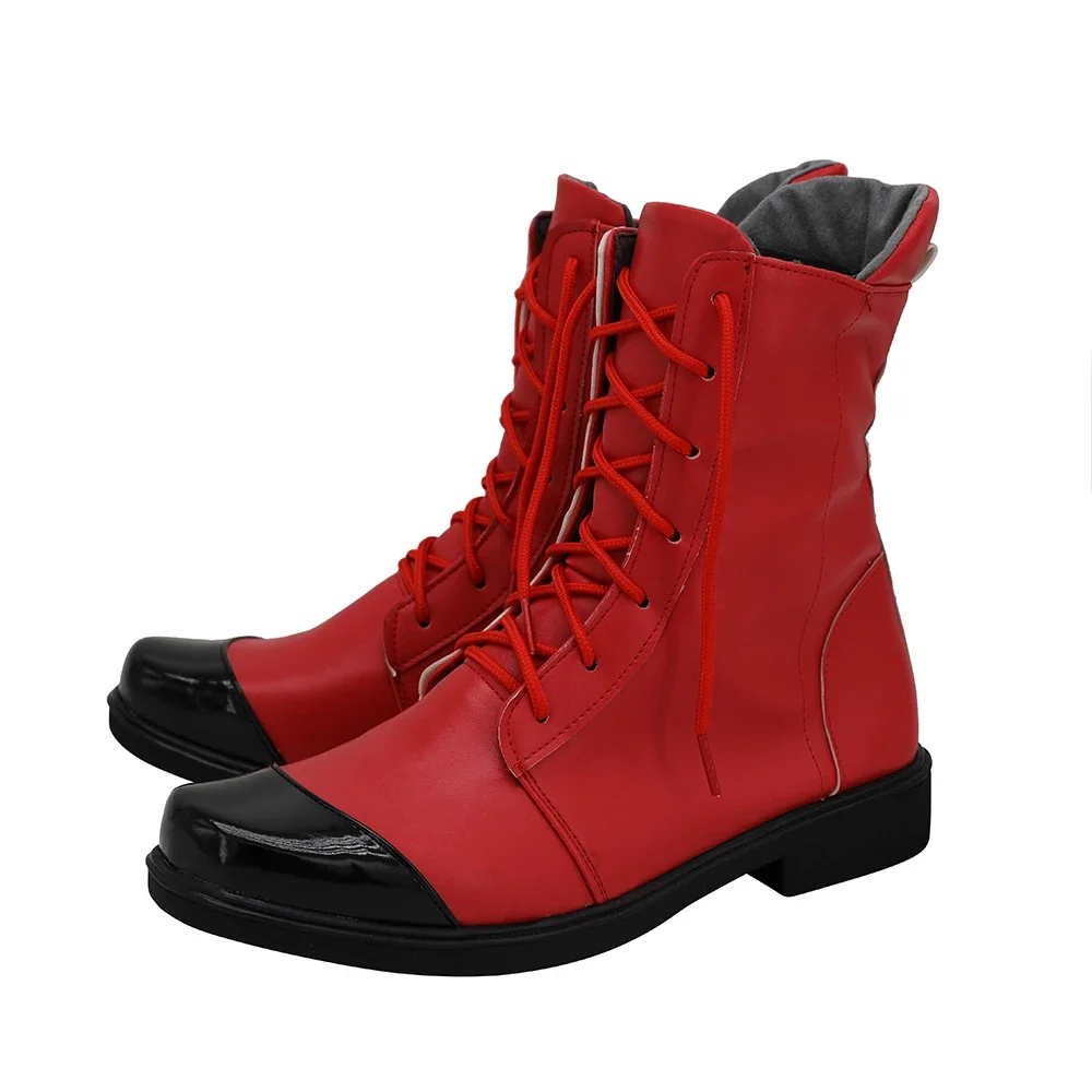 Arknights Indra Cosplay Boots Red Leather Shoes Custom Made Any Size (4)