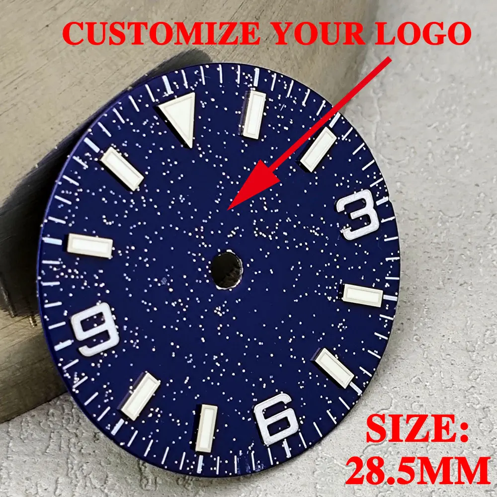 Starry Sky dial NH35 dial blue lumen customizable personalized logo suitable for NH35 movement dial watch accessories watch dial