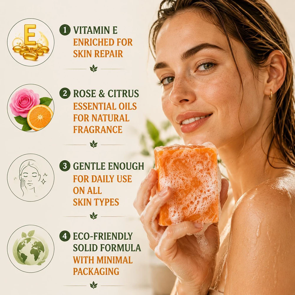 Persimmon Bath Soap With Foaming Net Deep Cleanse Remove Body Excess Oil Refresh Skin Moisturize Skins Fruity Scent Bathing Soap
