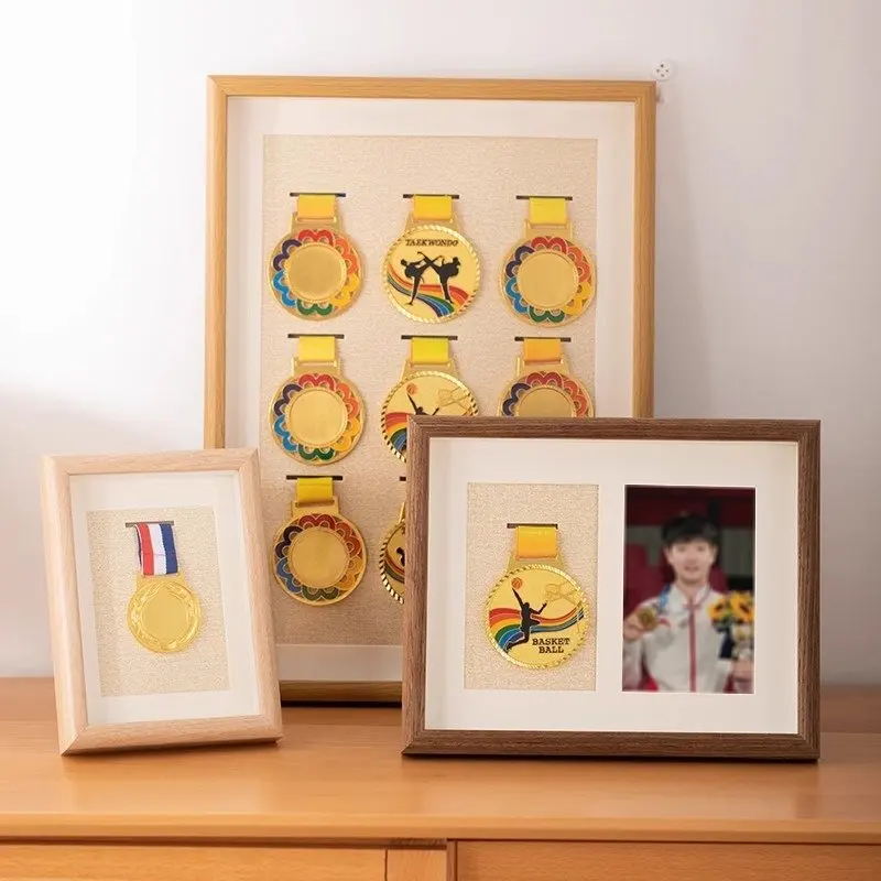 Medalla de Honor de madera, marco de fotos, medalla, vitrina a prueba de polvo para deportes, medalla militar, marco de fotos