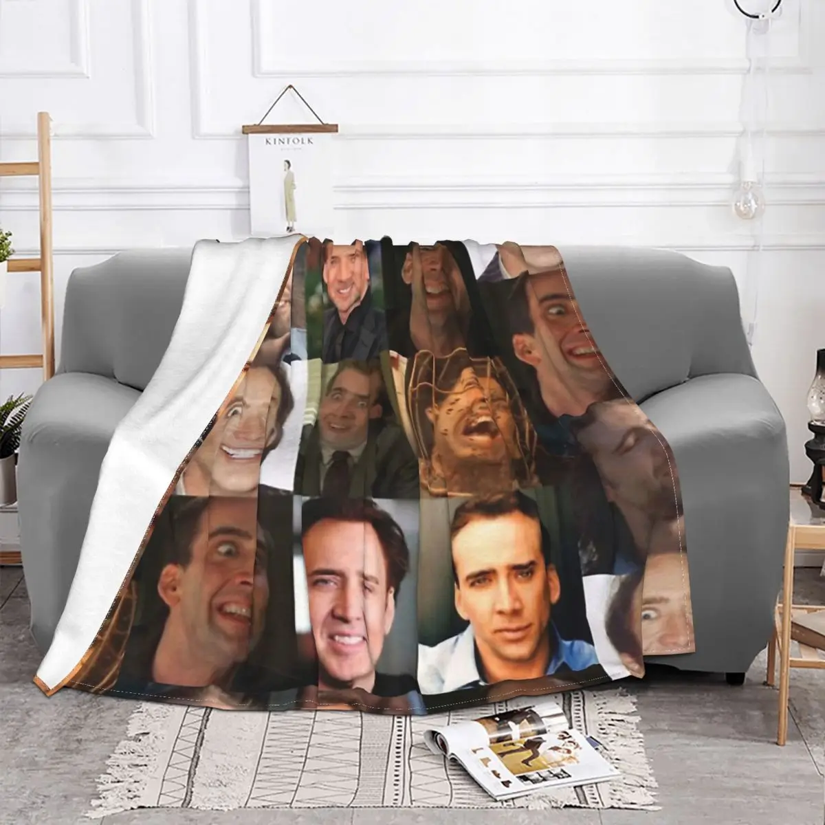 Golden Globe Award Actor Blanket Fleece Velvet Autumn/Winter Breathable Plaid Nicolas Cage Throw Blankets For bed Plush Thin