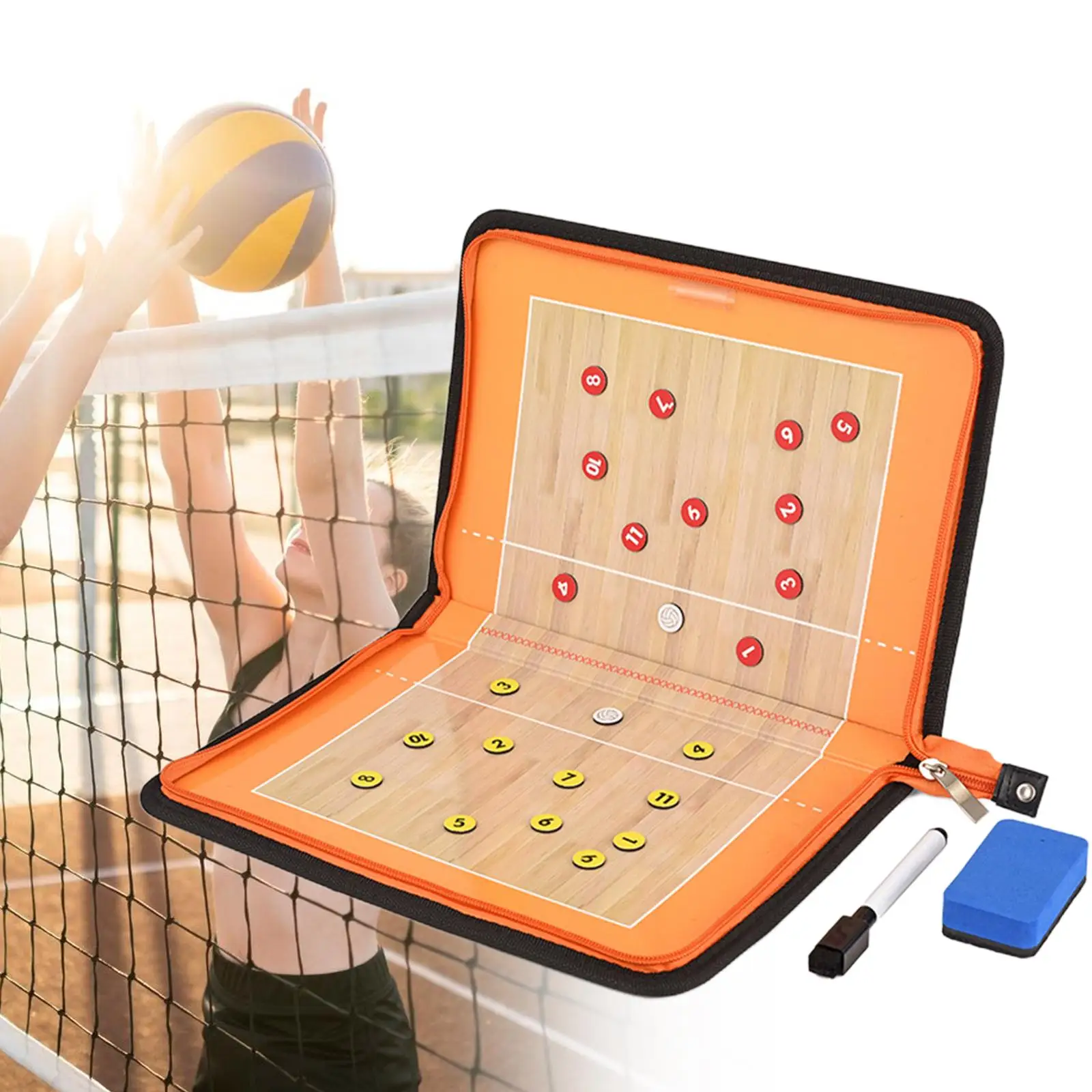 

Ball Coaching Board Full Half Court Game Accessories Tactic Board for Volleyball