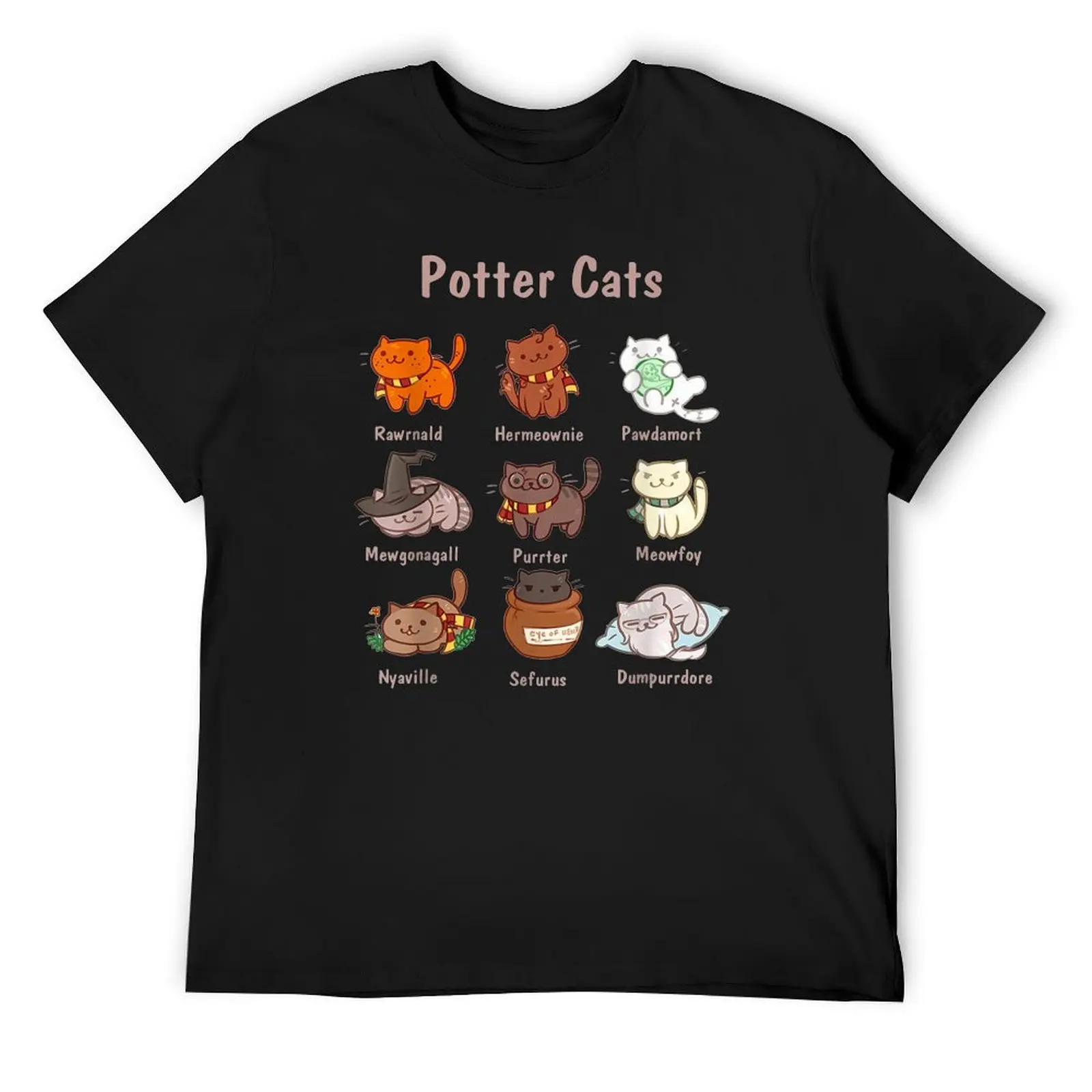 Potter Cats T-Shirt for a boy oversized t shirt vintage clothes heavyweight t shirts for men