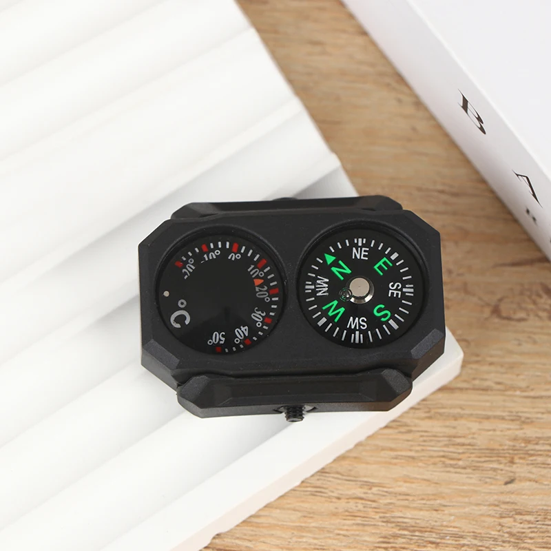 Outdoor Compass Mini Universal 20MM Guide Thermometer Compass Thermometer 20mm Rail Toy Decorative Model