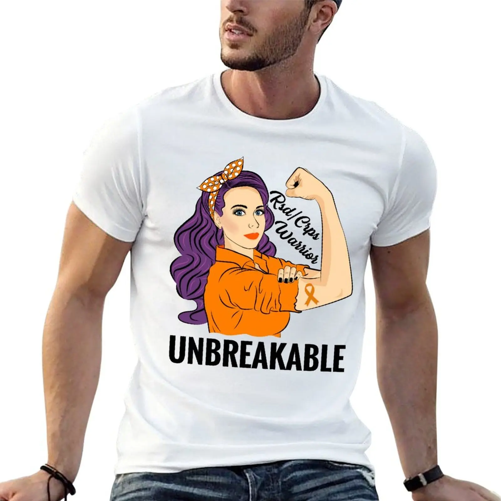 

RSD CRPS Warrior Unbreakable Awareness Support T-Shirt t shirt personalised t shirt man designer t shirt man cotton T-Shirt
