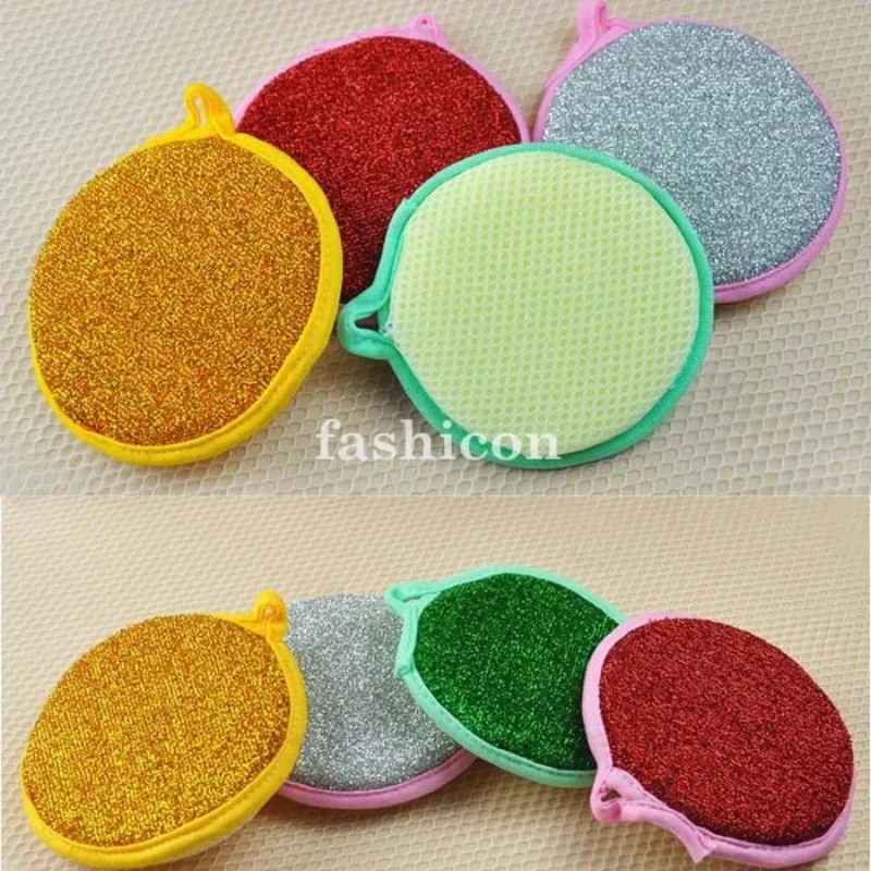 

Household Double Sided Kitchen Cleaning Dish Washing Scouring Pad Sponge Scrubber Wash Bowl Cloth Birthday