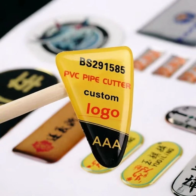 50PCS Custom Epoxy Resin Sticker 3D Gel Logo Crystal Label Transparent Brand Clear Personalized Decorative Logo Stickers