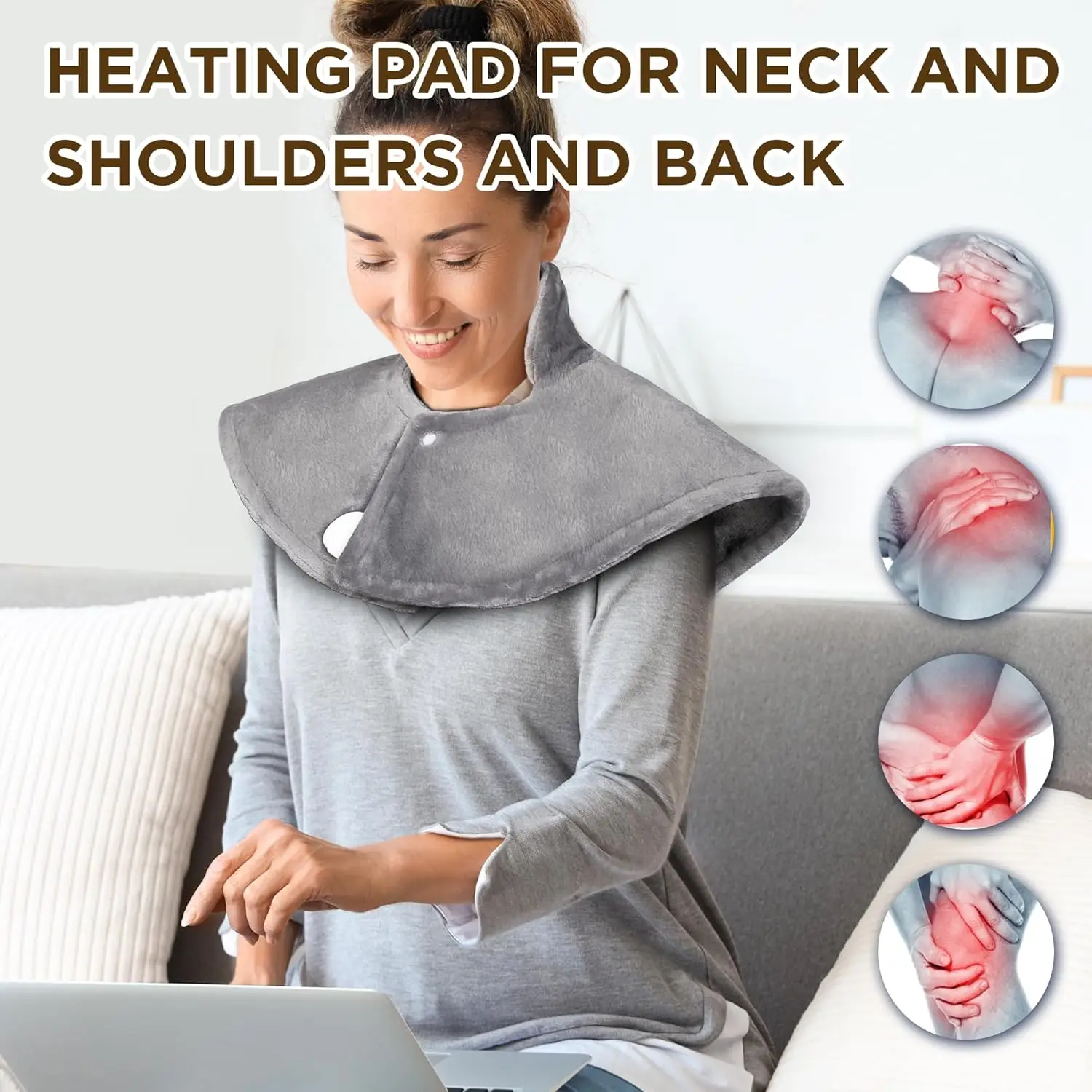 Cervical Back Hot Compress Massager Electric Heating Pad Winter Heating Shawl Relieve Fatigue Heating Blanket for Home & Office