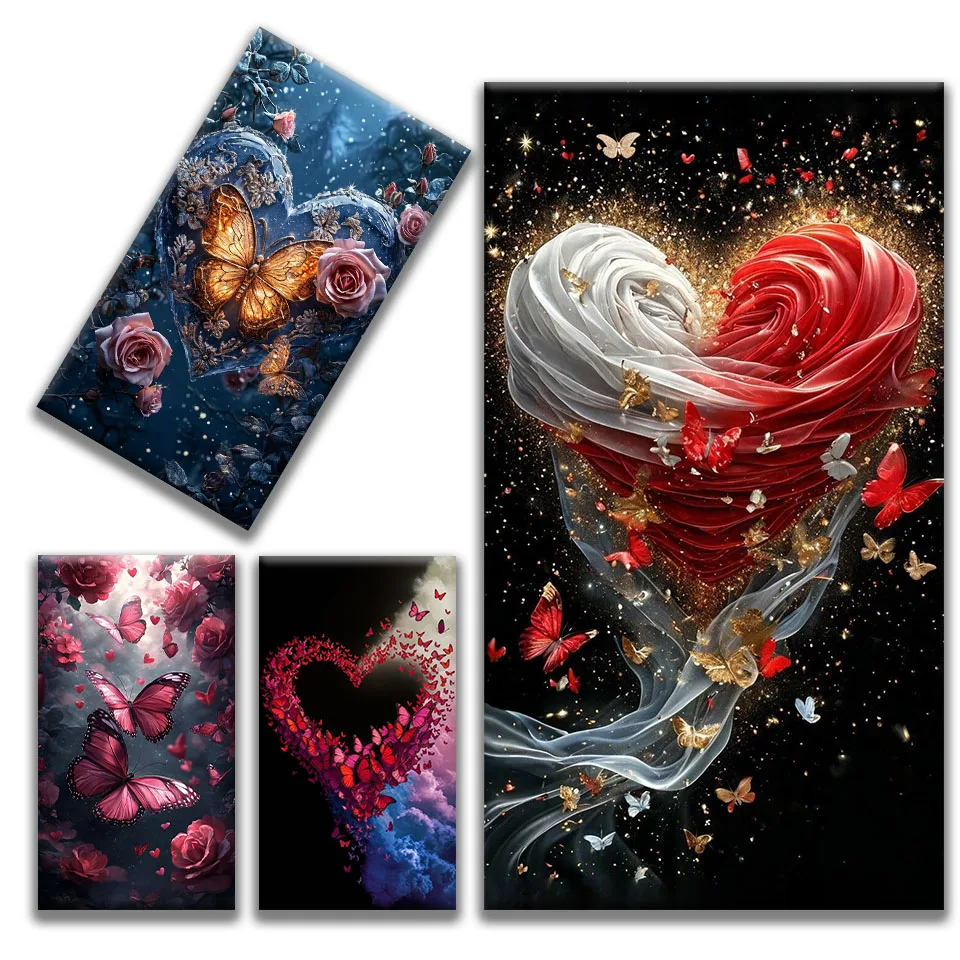 

5D Diamond Art Painting Love Butterfly Embroidery Mosaic Handmade Cross Stitch Round Square Rhinestone Kit DIY Home Decoration