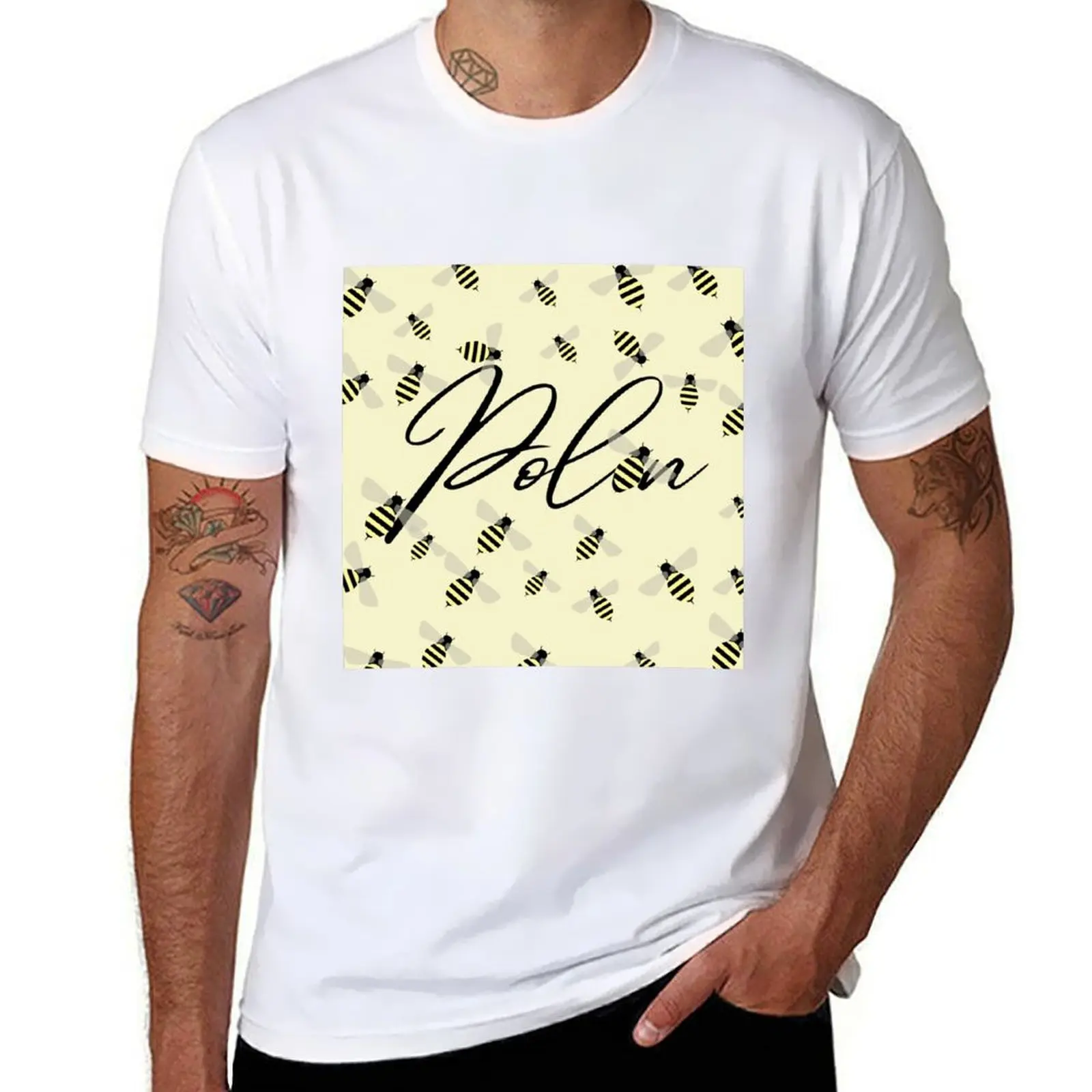 

Bee Pattern T-Shirt men t shirt cotton 100% g man t shirts for men T-Shirt