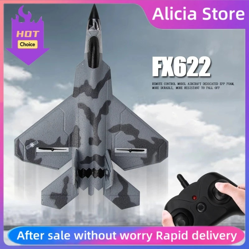 

New FX922 RC Plane 2.4G 2CH Remote Control Airplane F-22 Raptor Fighter EPP Foam Glider Aircraft Toys for Boys Holiday Gifts