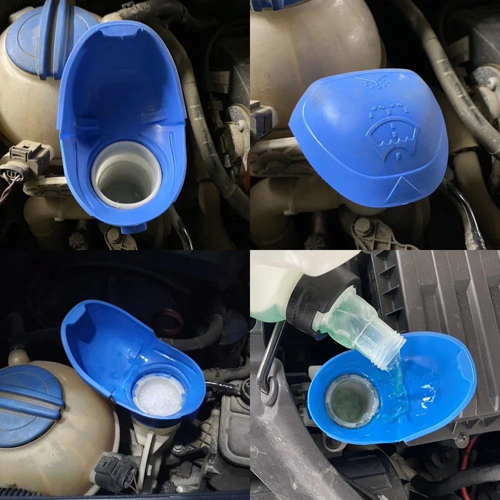 Car Fluid Reservoir Tank Wiper Washer Bottle Cover Filler Cap Lid Screen Wash Funnel For VW Fox Hatchback 5Z1 2003 2004 - 2014