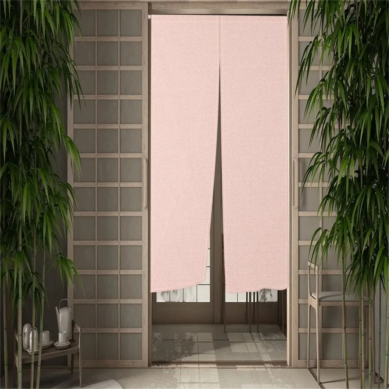 Japanese Simple Solid Color Door Curtain Kitchen Porch Corridor Drapes Soft Hanging Curtains Doors Screen Half-curtain Decor
