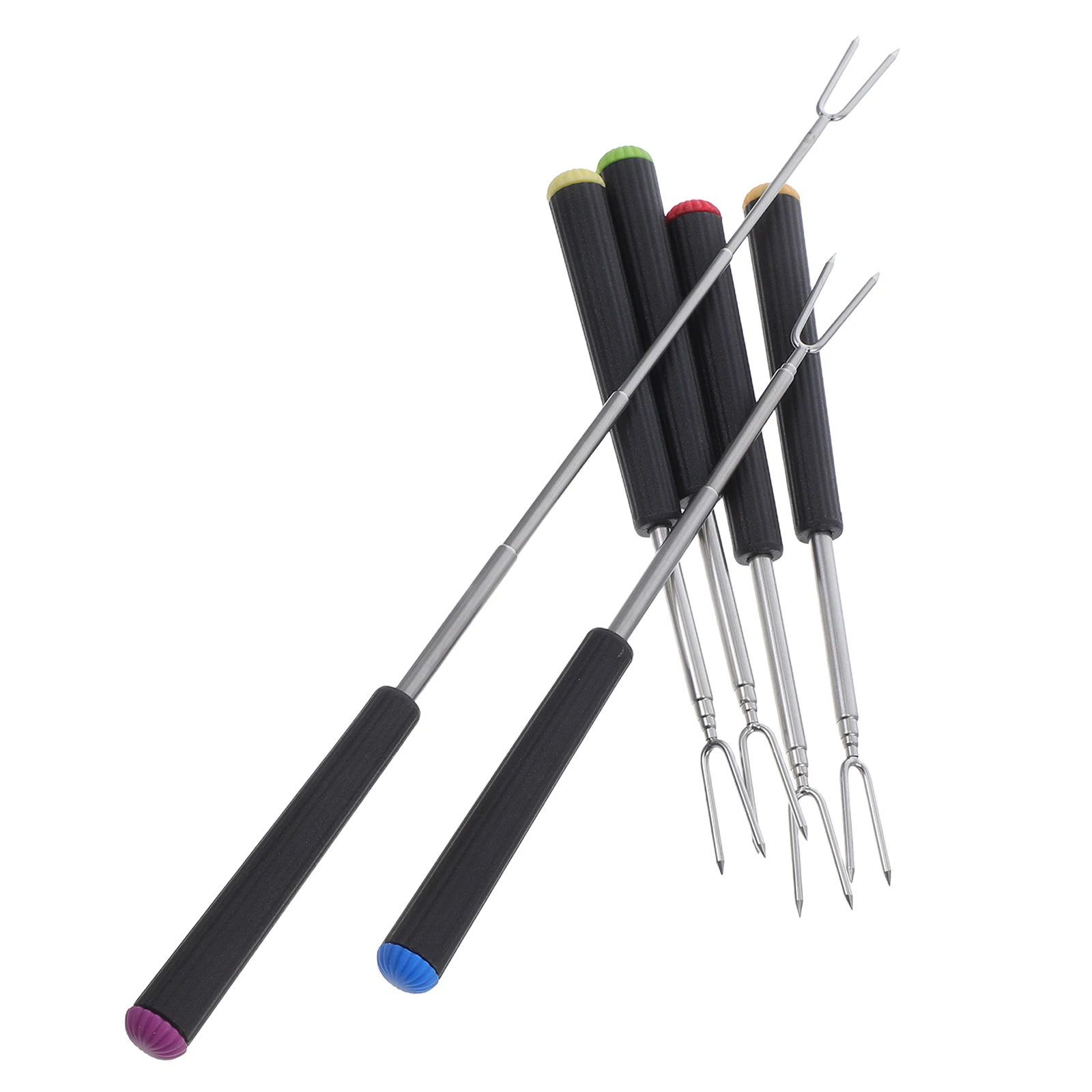 

6pcs Fondue Forks Hot Pot BBQ Cheese Sticks Stainless Steel Telescopic Chocolate Dipping Tools Adjustable-Length for Gatherings