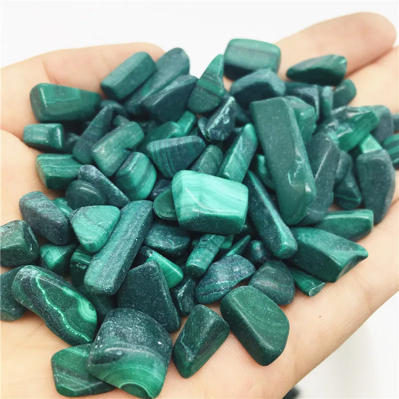 50-1000g Malachite Crystal Gravel Mineral Crystal Chip Beads Home or Fountain Decor Tumbled Stone Degauss Healing Reiki