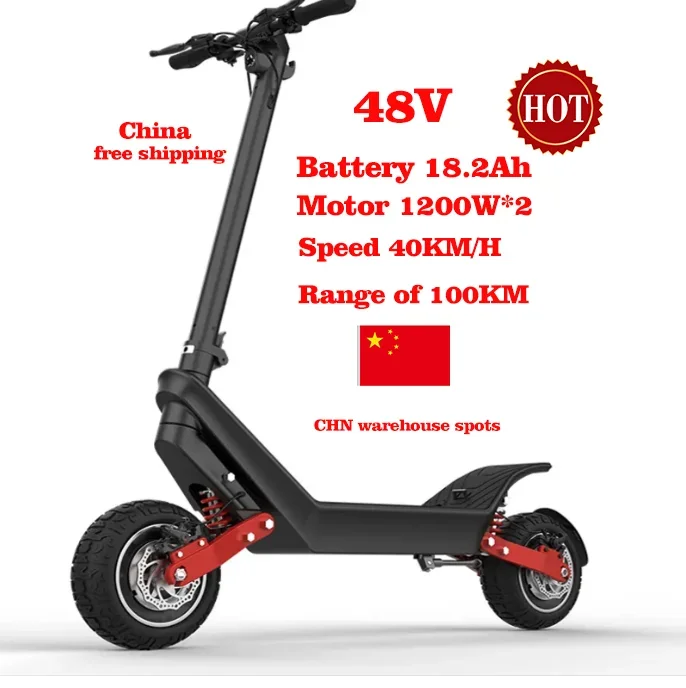 EU Fast Shipping New Off-Road Big Two Wheel Electric Scooter X10 Dual Motor 2000W 11 Inch Removable Battery