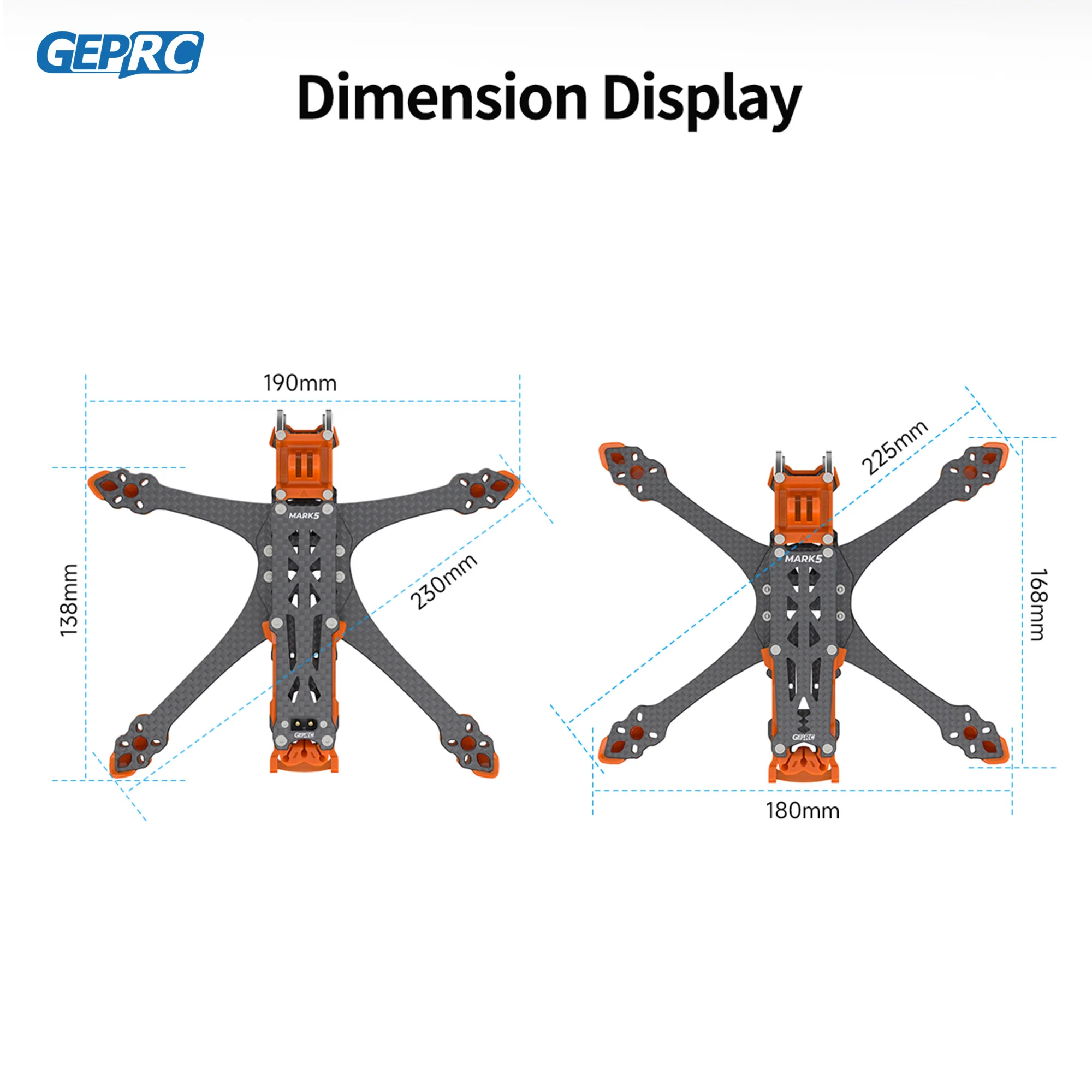 GEPRC GEP-MK5 O4 Pro Mark5 Rahmen 5 Zoll Drone Carbon Fiber RC FPV Quadcopter Hubschrauber Ersatz Zubehör Teile