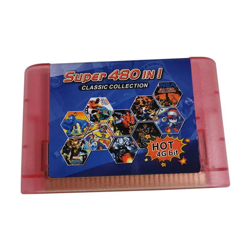 Tarjeta de juego MD de 16 bits para Sega Mega Drive, para Sega Genesis y para Disparo de consola original, 480 en 1