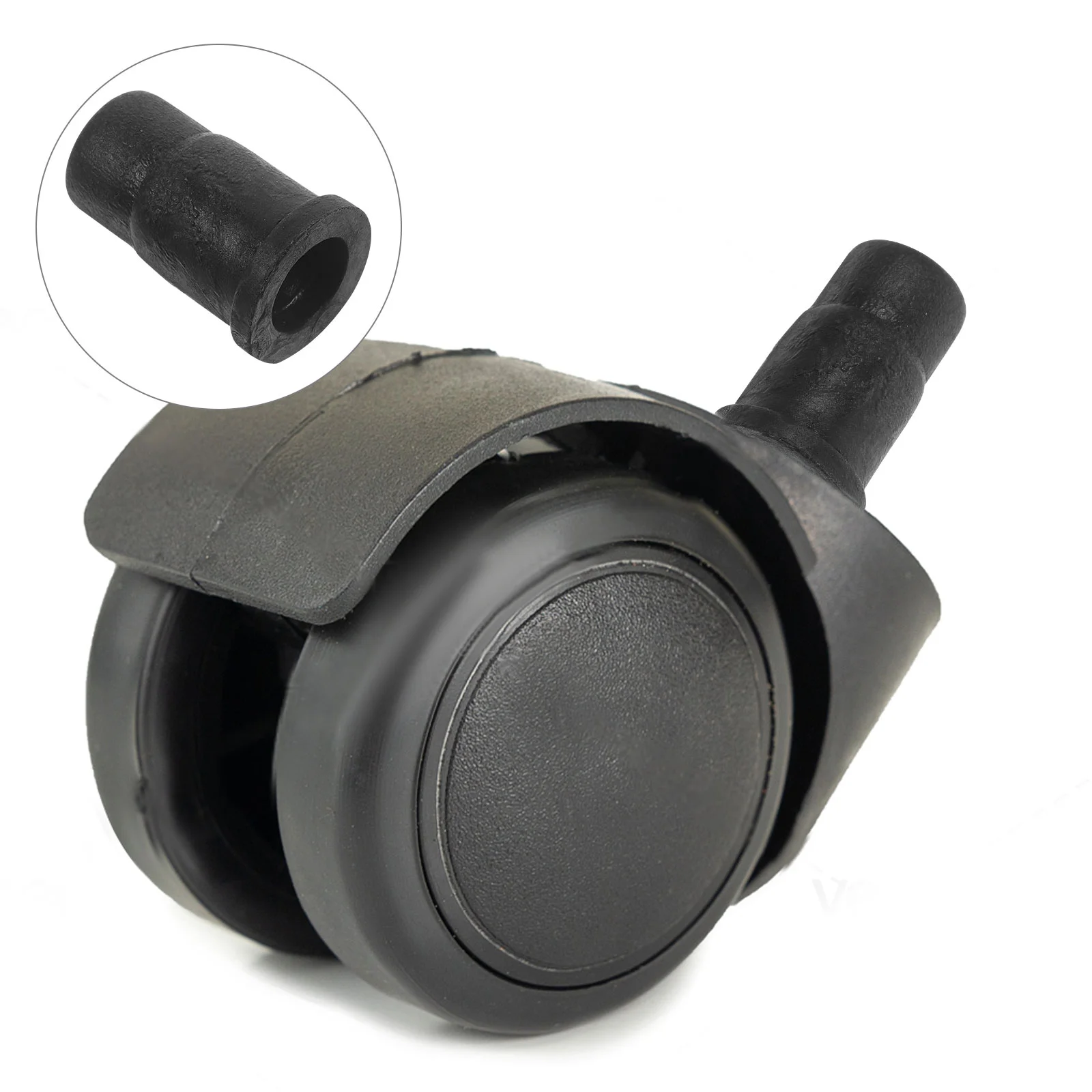 Furniture Socket Replacement Caster Rod Rubber Cap Sleeve Inserts for Castor on Black Abs Mounting Chair Leg