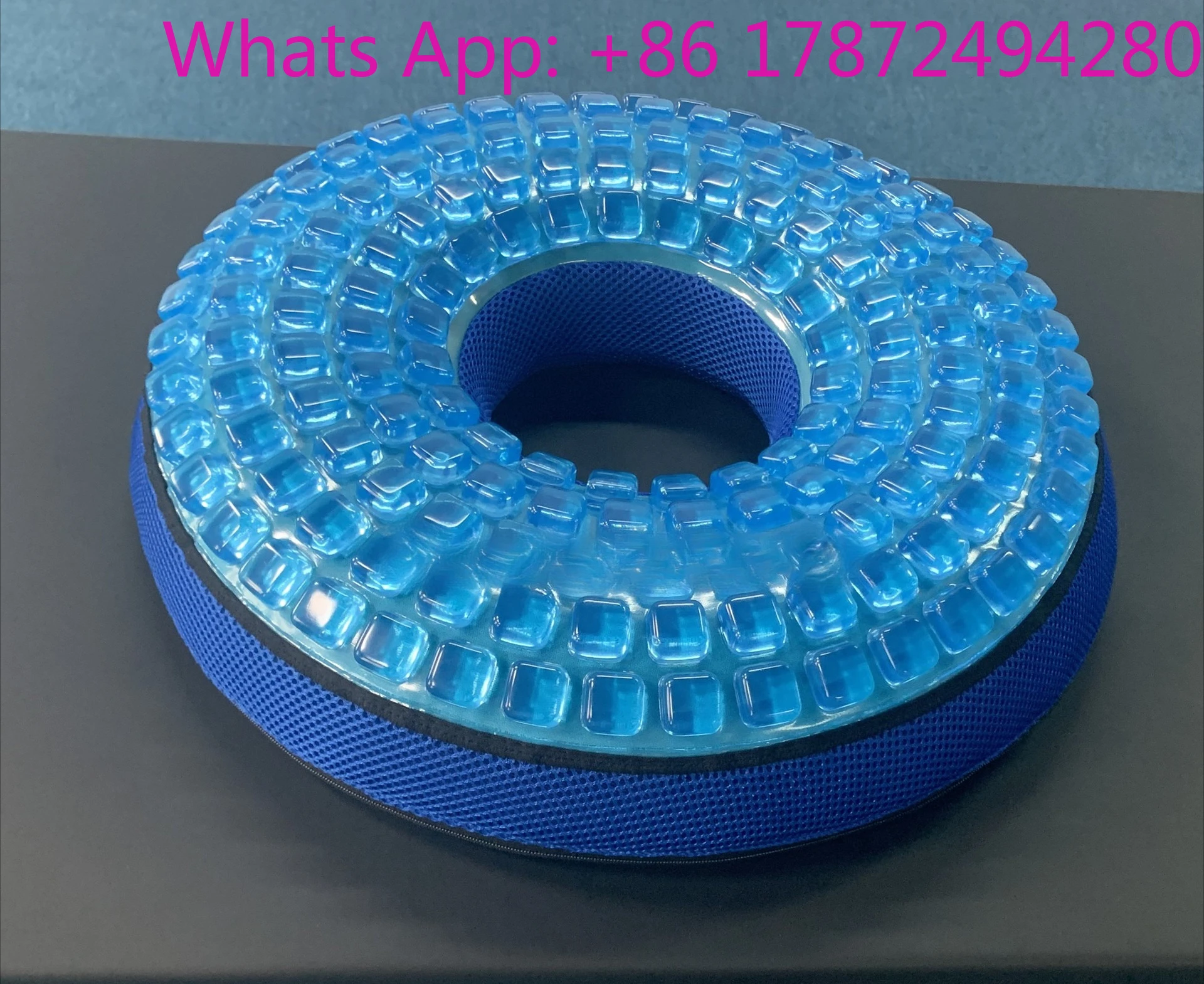 Medical grade polymer gel, silicone, anti-pressure sore breathable seat cushion, round gel pad