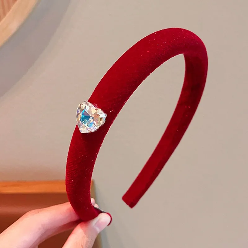 2026 Neues Weihnachts-Weinrotes Haarband für Mädchen, Frauen, Kinder, rutschfest, Plüsch, Pailletten, Samt, Schleife, Strass, Herz, Perle, Bär, Haarreif – Detail 14