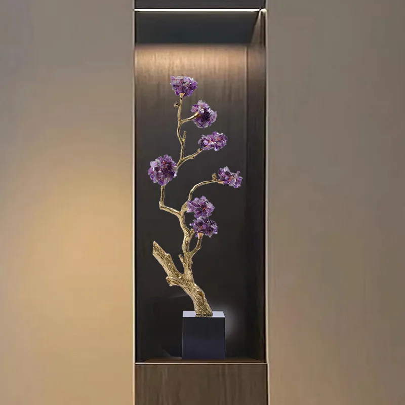 Fortune Tree Lucky Ornament Light Luxury High-end Entry Entrance TV Cabinet Niche High-end Art Ornament