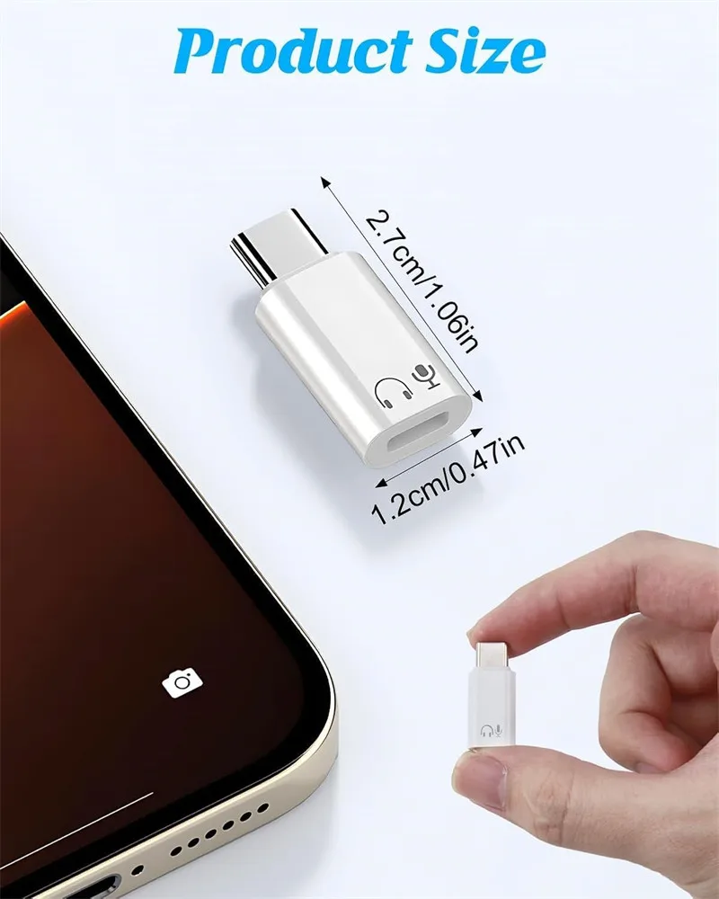 Lightning Female To Type C Audio Headphones Adapter for IPhone 17 16 15 Pro Max IPad MacBook IOS Aux OTG USB C USBC Converter view 3