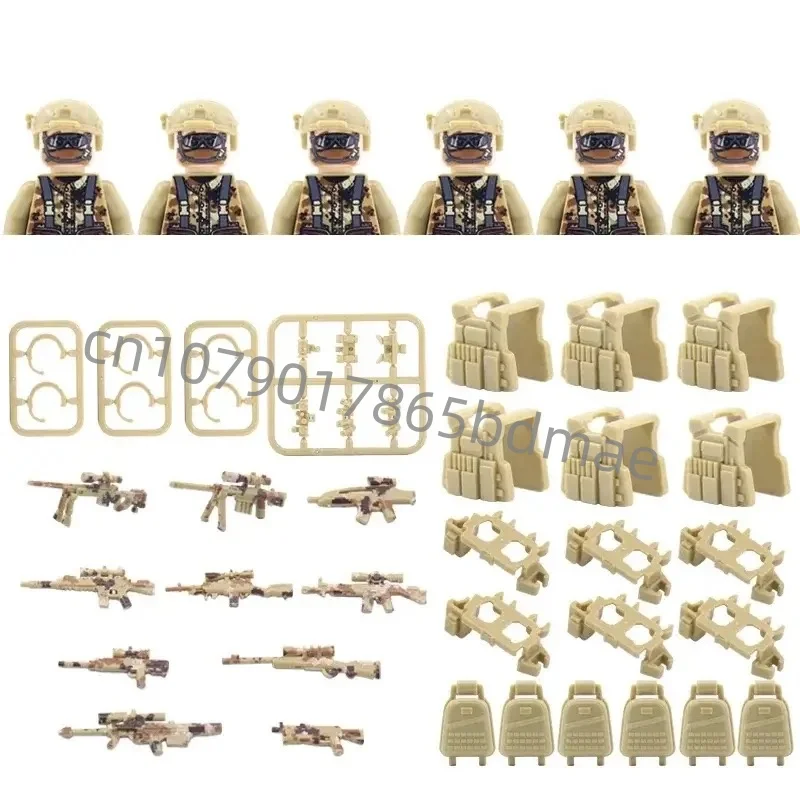 Figurines de soldats de l\'armée des forces spéciales SWAT mesurost Commando, blocs de construction d\'armes militaires de police, jouet pour enfants,