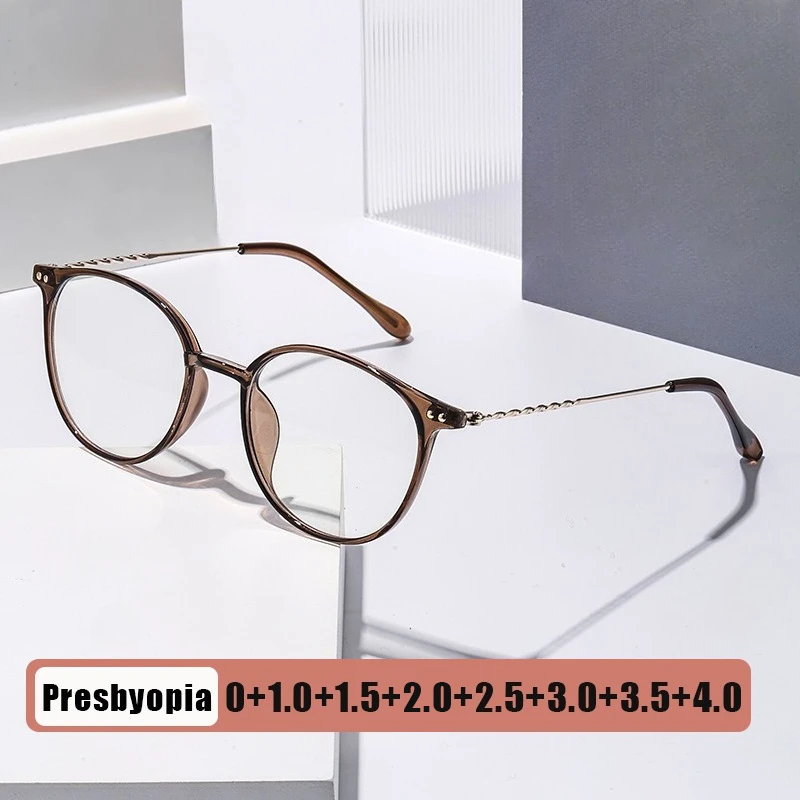 

Retro Round-Frame Reading Glasses Women's INS Style High-Definition Blue Light Blocking Eye Protection Reading Glasses
