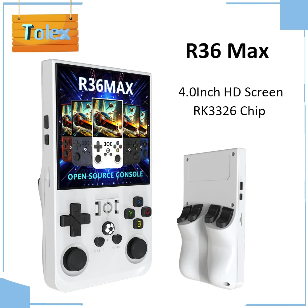 

Tolex R36 Max 4.0Inch IPS Screen Handheld Game Console Simulator Open Source Portable 4000mAh Retro Video Game Console Boy Gifts