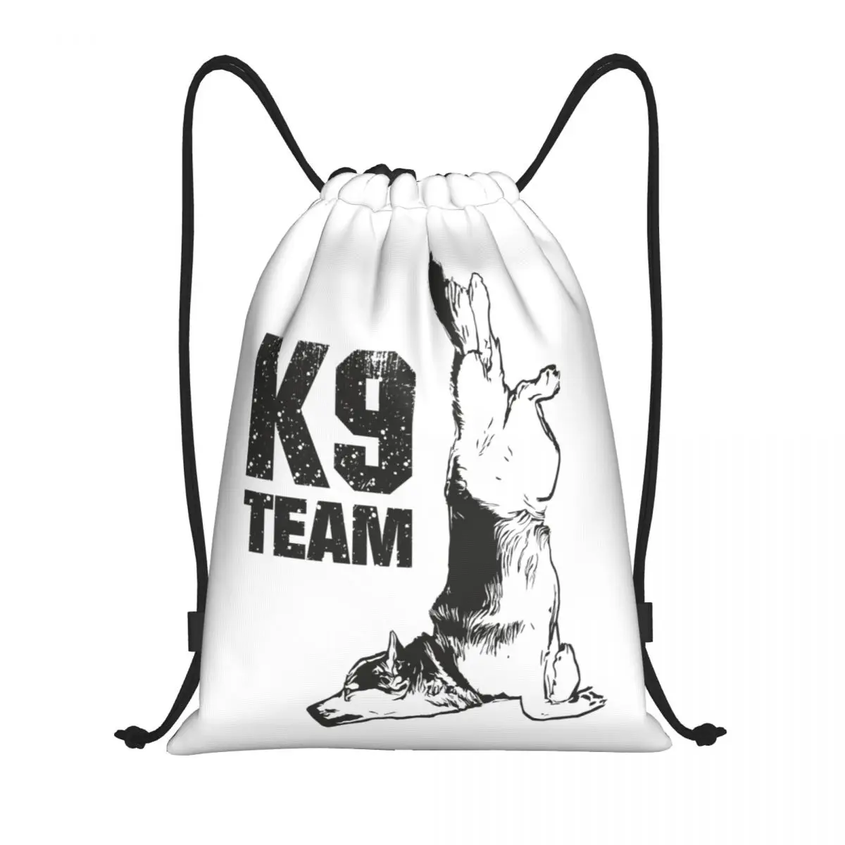 Custom K9 Team Dog Drawstring Bags for Training Yoga Backpacks Men Women Sports Gym Sackpack