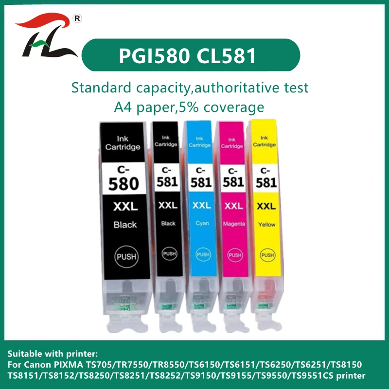 

Сменный чернильный картридж 580XXL 581XXL для Canon PGI-580XXL PGI 580 XXL CLI 581 XXL PGI580 CLI581