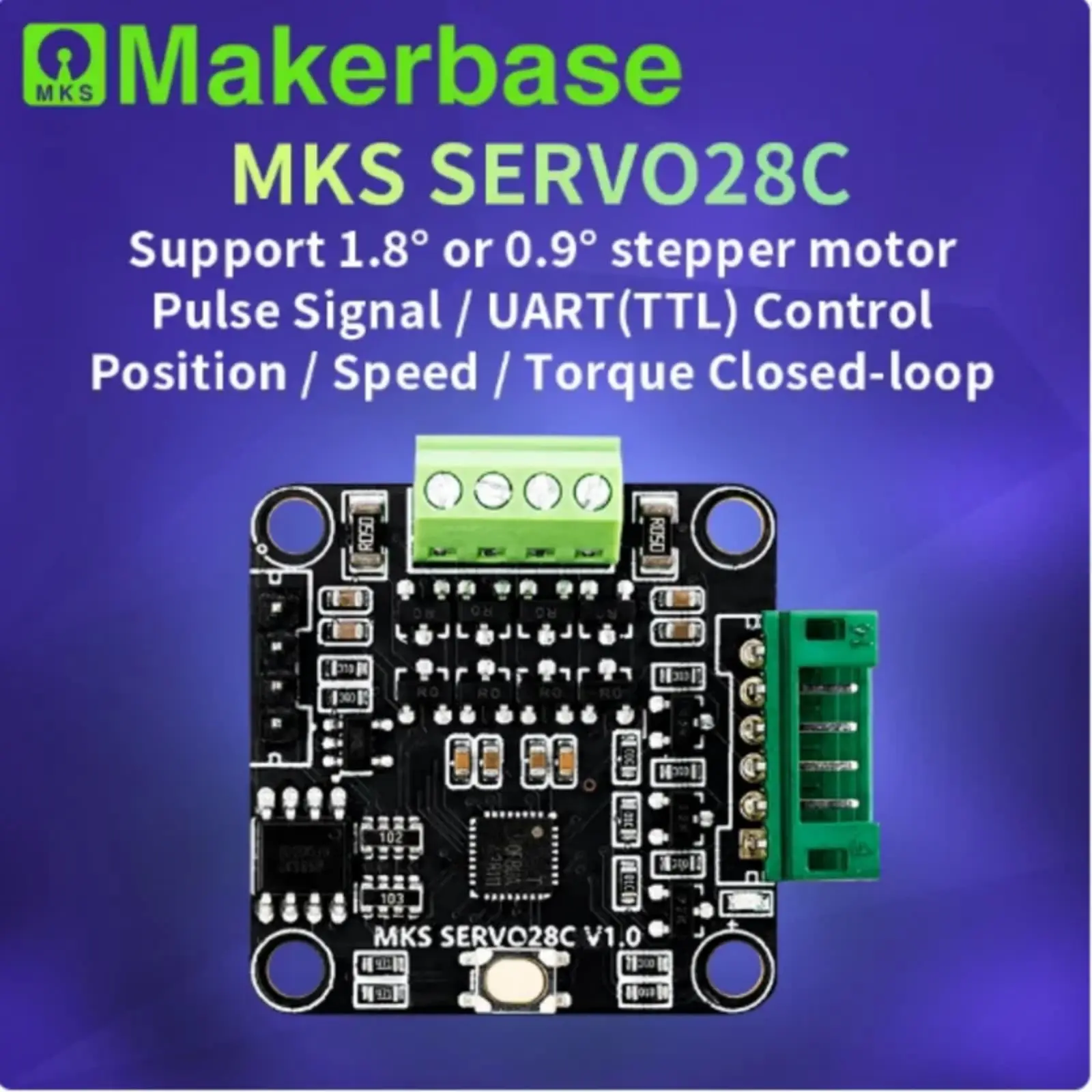 

Makebase SERVO28C NEMA11 28 мм Двигатель шагового двигателя с замкнутым контуром Драйвер Gen_L 3D-принтер с ЧПУ предотвращает потери шагов Драйвер шагового двигателя