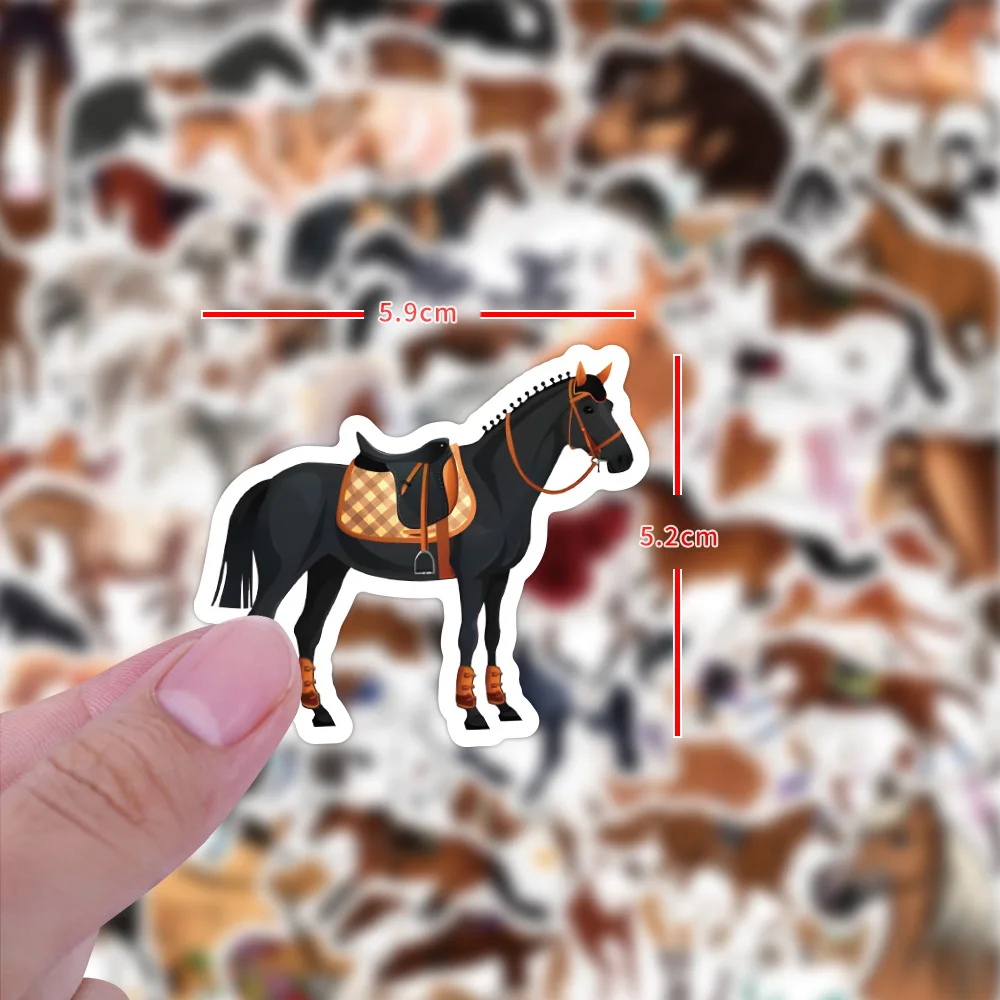 10/30/60PCS The Horse Stickers Animal Sticker Funny Decals Kids Toy DIY Scrapbook Luggage Laptop Phone Car BiKe Skateboard Toy