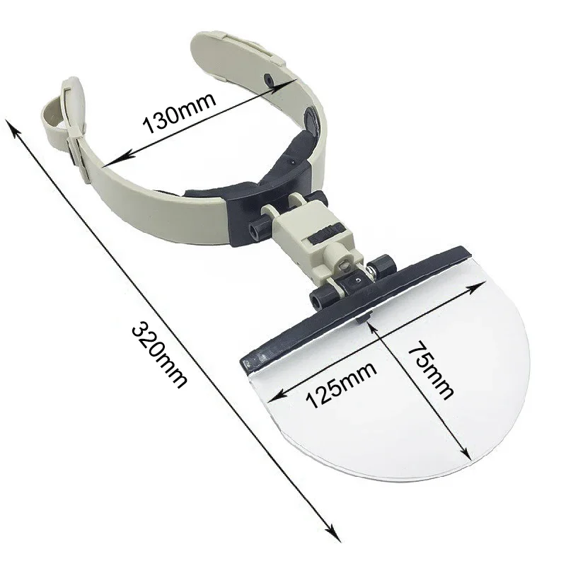 LED Head-mounted Reading Embroidery Maintenance Helmet Magnifying Glass Optical Lens 4pcs Lens 2X 3.8X 4.5X 5.5X