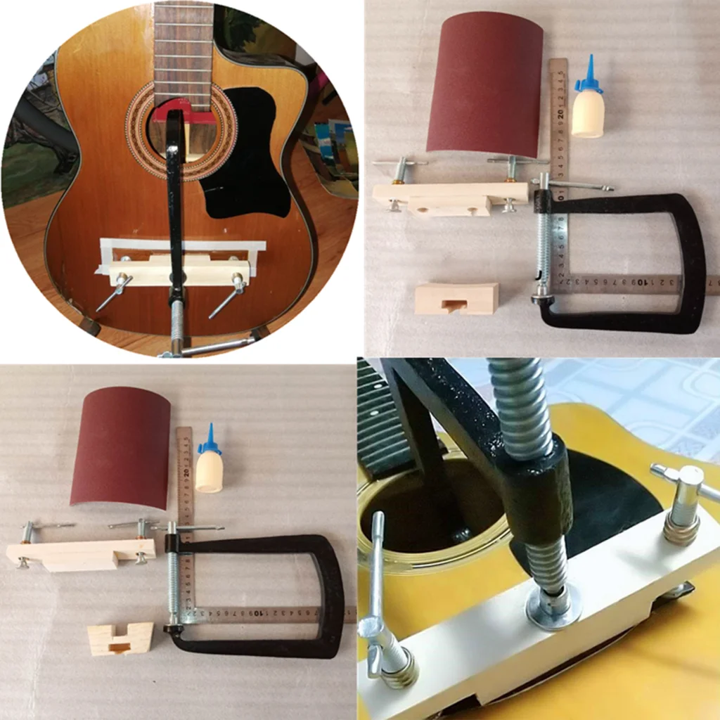 Classical Guitar Bridge Clamp Heavy Duty Repair Fixture Clip Set Bridge Clipping Tool for Guitar Construction
