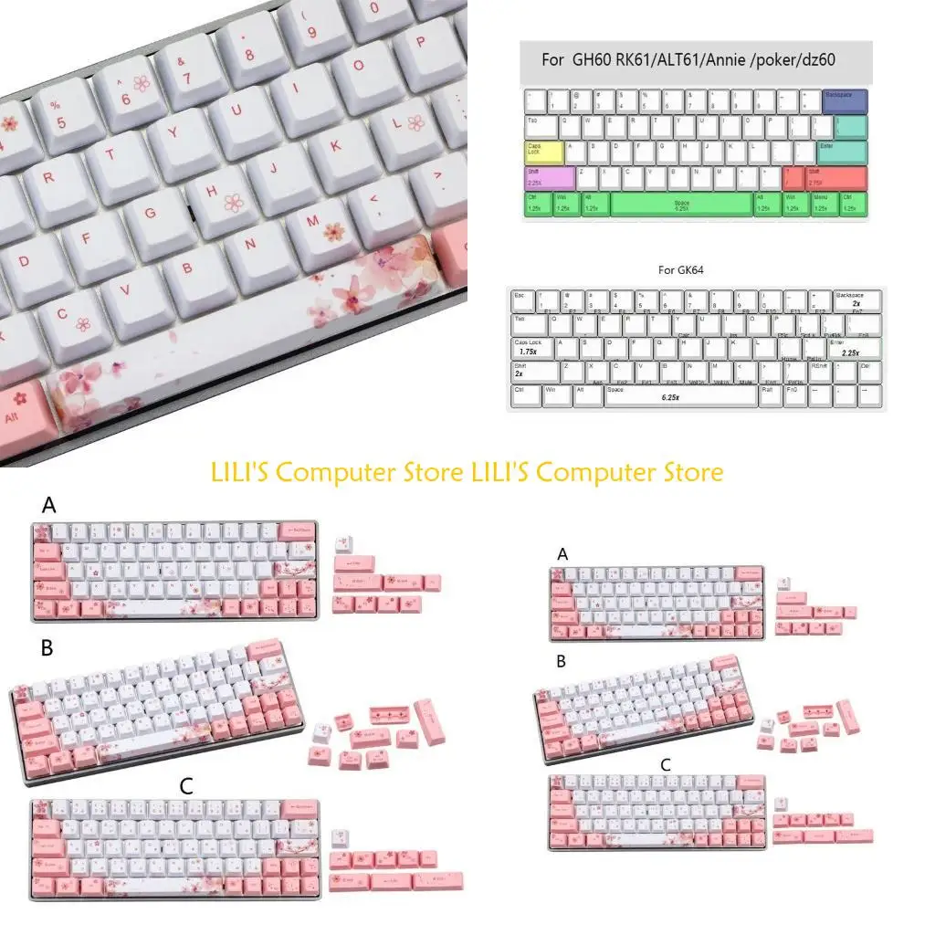 

A52B Dye-Sublimation Keycap PBT OEM Keycaps Mechanical Keyboard Cherry Blossom Keycap