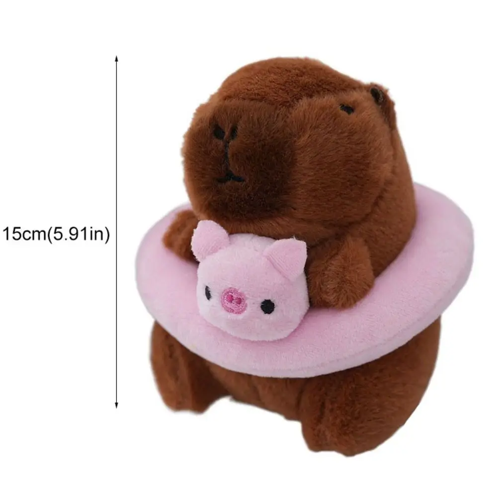 Fluffty llavero colgante de muñeca de dibujos animados, muñeco de peluche suave, llavero Capybara, decoración de bolsa, adorno colgante de felpa lindo, regalo de fiesta