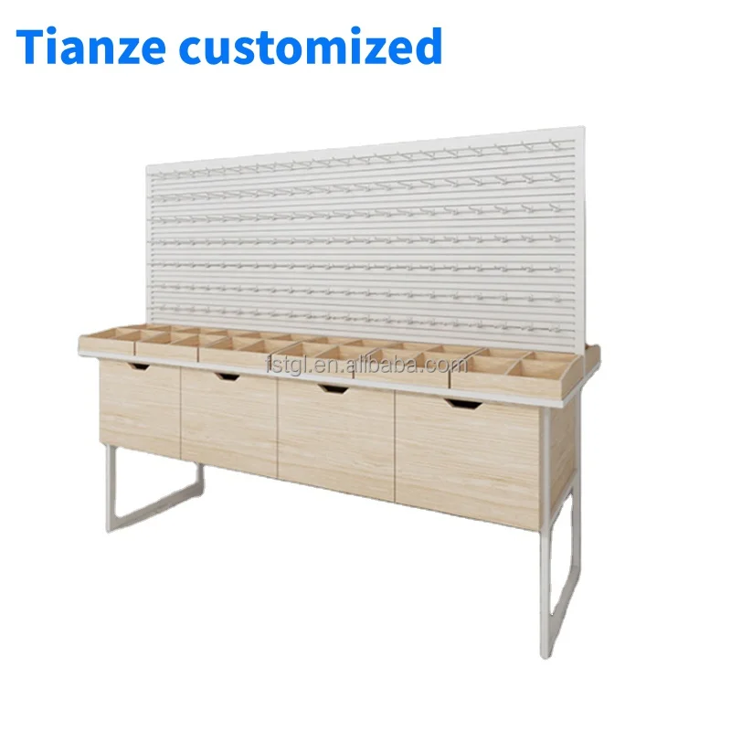 

(customized)Beautiful steel-wood structure convenience store shelf store jewelry display stand