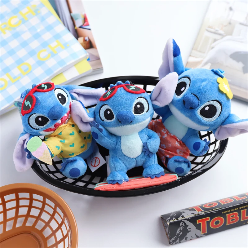 Potdemiel Disney Stitch wypchana pluszowa lalka dla dziecka plecak szkolny torba Kawaii Cartoon Anime brelok wisiorek akcesoria prezent