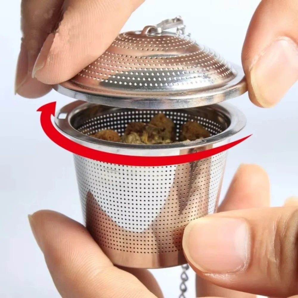 Stainless Steel Mesh Tea Infuser Reusable with Lid Tea Strainer Tea Bag Diffuser Coffee Filter Leaf Spice Filter Loose Leaf Tea