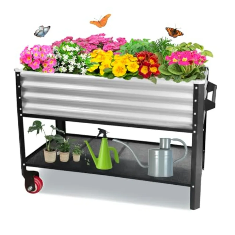 

Высокая металлическая грядка-клумба для сада, большой уличный металлический ящик-кашпо для посадки цветов, овощей и трав