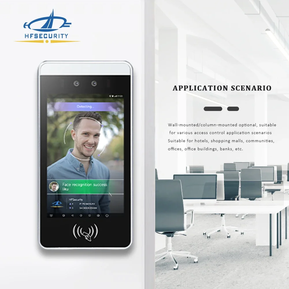 2025/HF-RA08 8 بوصة برنامج Icloud إدارة الوقت الحضور التحكم في الوصول البيومترية للرؤية الليلية التعرف على الوجه RFID NFC